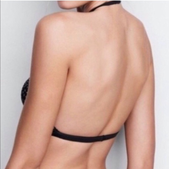 ✨HP✨ VS Metallic Glitter Stripe High Neck Bralette Bra Top XS Black - Picture 10 of 11